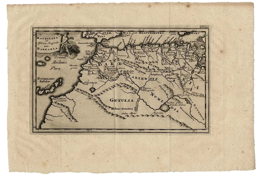 La imagen muestra el noreste de África, así como los territorios de Marruecos, Argelia, Túnez y zonas limítrofes.