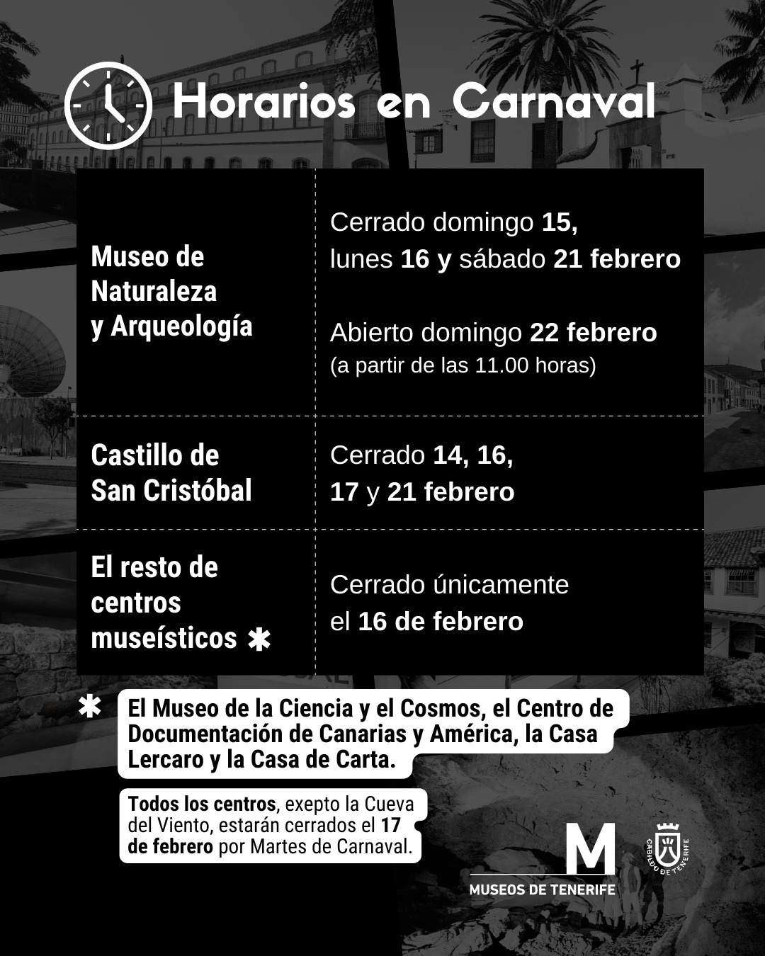 
horarios museos