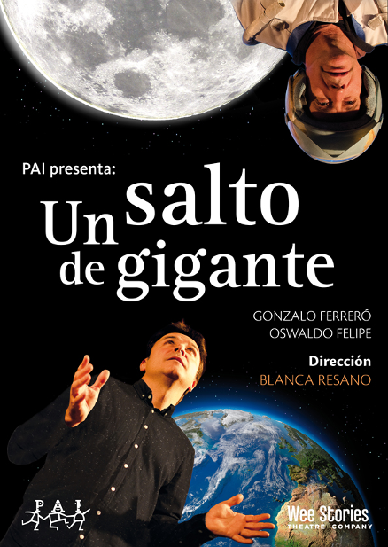 Cartel de la obra de teatro "Un salto de gigante"