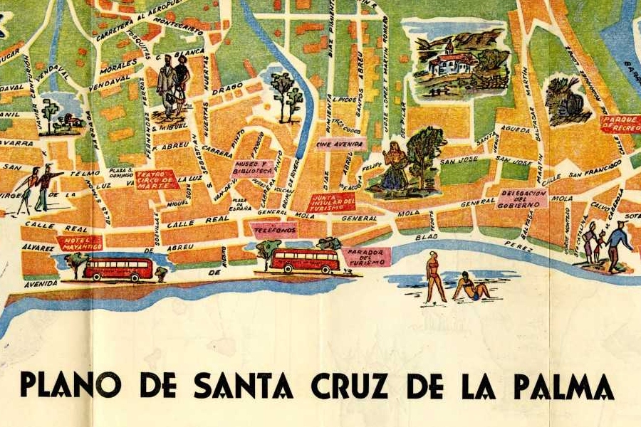 Mapa antiguo de Santa Cruz de La Palma