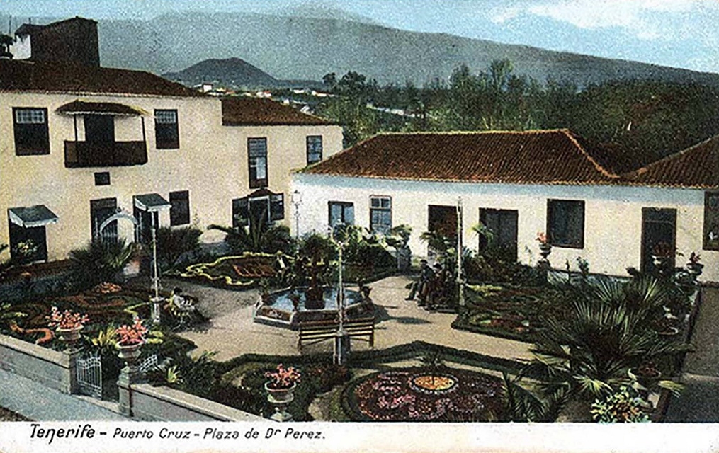 Imagen antigua de la plaza Dr Pérez en el Puerto de la Cruz